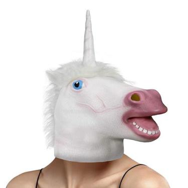 Imagem de Máscara de cosplay, resina de cabeça de unicórnio, fantasia de festa d
