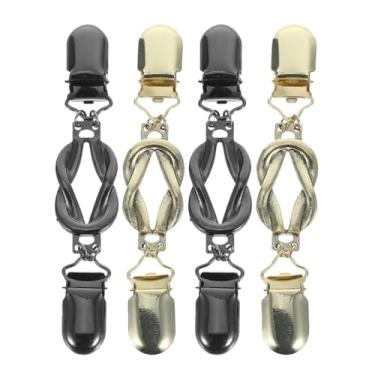 Imagem de Baluue 4 peças de clipes de suéter vintage clipes apertados nas costas xaile cardigã gola vestido atrás de camisas xaile para diferentes roupas, 12.00X2.10X0.50CM, Metal, Liga metálica.