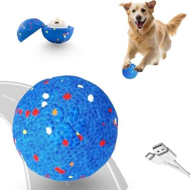 Imagem de Brinquedos interativos atualizados para cães 2025 para mastigadores agressivos, bolas interativas de E-TPU para cães em movimento para mantê-los ocupados, brinquedos de mastigar para cães, bola de