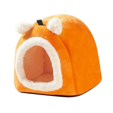 Imagem de Fenteer Cama tipo caverna para hamster, porquinho-da-índia, confortável e fácil de limpar, habitat ideal para ouriço, chinchila anã e rato, Marrom