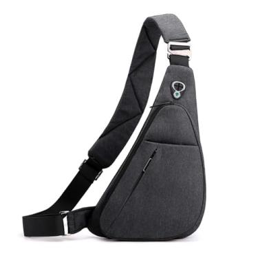 Imagem de Bolsa Messenger de Ombro para Moda Masculina Oxford Cloth com Múltiplos Compartimentos Reflexivo Anti-Roubo Alça e Buraco Fone Ouvido Leve Ciclismo