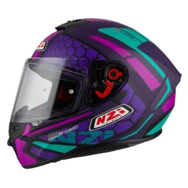 Imagem de Capacete Moto NZI Trendy 3 Stream Overtaking Roxo/Rosa - 54
