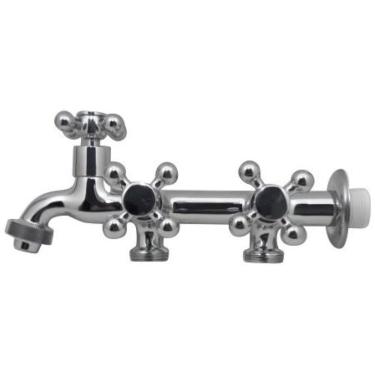 Imagem de Torneira Tanque Máquina Tripla 3 Saídas 1/4 Volta C33