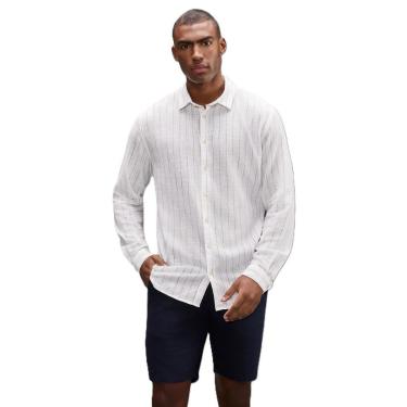 Imagem de Camisa Linho Listrada Cascais Reserva-Masculino