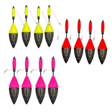 Imagem de Kit Boias de Pesca Cevadeira com Chumbo Embutido - copo fosco antirreflexo, recolhimento leve (2, AMARELO)