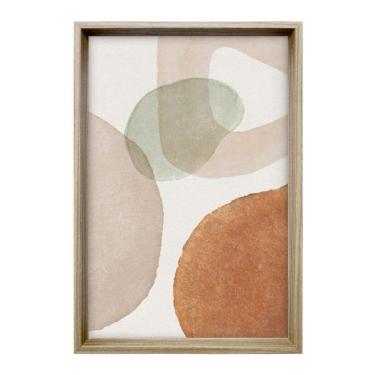 Imagem de Quadro Abstrato Formatos com Vidro Colorido 50x70 cm