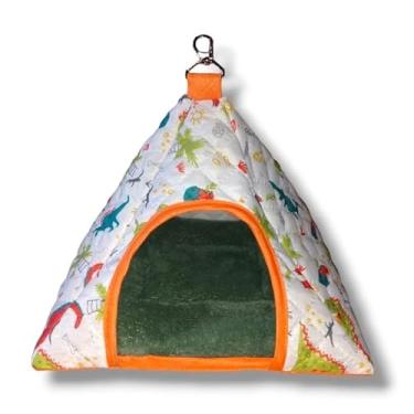 Imagem de Casa para Hamsters Periquitos e Calopsitas em Pano – Toca e Gaiola Segura para Agapornis e Twister (Dinossauro,0,19cm x 0,19cm x 0,23cm)