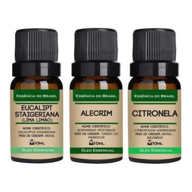 Imagem de Kit Top 3 Óleos Essenciais Para Purificar Ambiente 10Ml - Essencia Bra