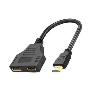Imagem de Divisor HDMI 1 Em 2 Adaptador 1080P Macho Para 2 Fêmeas Para PC Laptop
