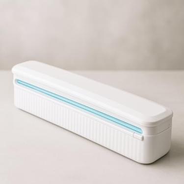 Imagem de Dispenser e Cortador de Filme Plástico PVC, Material Plástico ABS, 37cm de Comprimento, Base Magnética, para Papel Filme, Alumínio e Manteiga, Cor Sortida