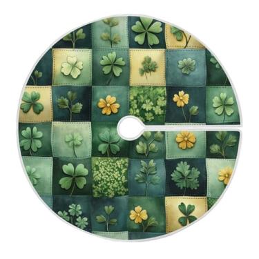 Imagem de ATTX Saia de árvore xadrez verde de São Patrício 89,9 cm enfeites de árvore de Natal para decoração de feriado do dia de São Patrício (474)