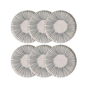 Imagem de Conjunto com 6 Pratos Rasos Porto Brasil Bio Elemento em Stoneware 27,5 cm – Cinza