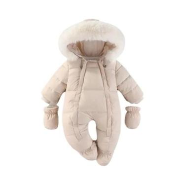 Imagem de Roupas De Inverno Para Bebês Recém-nascidos, Macacão Grosso Com Capuz 