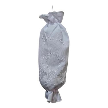 Imagem de Dispensador de Sacolas Puxa Saco Bordado Artesanal, Tecido Oxford, Porta Sacolas, Feito no Ceará, Multicolorido, Retangular, 30x30x40cm