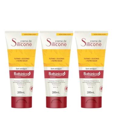 Imagem de Kit 3 Creme de Silicone 200ml - Sem Enxague, Filtro Solar, Umectação, Proteção Térmica e Brilho Intenso | Bothânico Hair Cosméticos