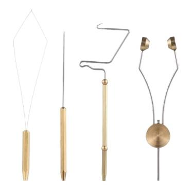 Imagem de Kit de Ferramentas para Amarrar Mosca com Whip Finisher Suporte Bobina Bodkin e Inseridor Fio Iscas Pesca Ideal Pescadores Entusiastas da como um Prático