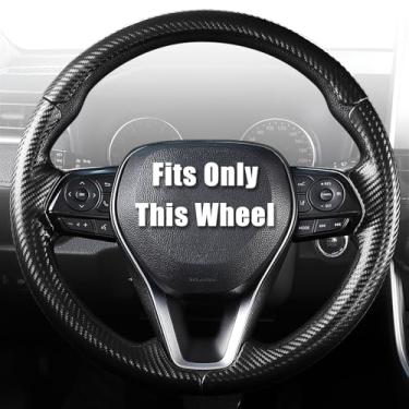 Imagem de Aimato Capa de volante personalizada para Toyota Camry 2018-2024/RAV4 2019-2025/Corolla 2020-2025/Avalon 2019-2022/Venza 2021-2024 fina, antiderrapante, resistente a arranhões Acessório de carro