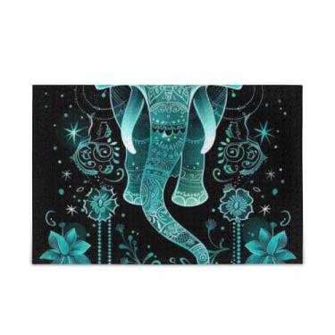 Imagem de WELLDAY Quebra-cabeça elefante com flores, 500 peças, grande jogo de arte para adultos e adolescentes