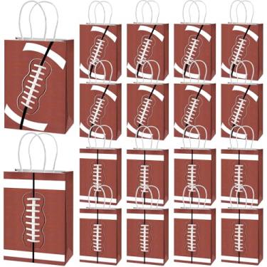 Imagem de Bgtecho 24 peças de sacolas de lembrancinhas de festa de futebol, sacolas de presente temáticas esportivas com alças