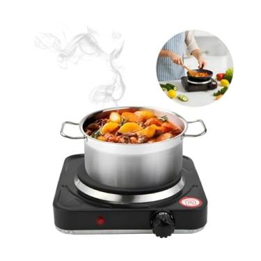 Imagem de Fogão Elétrico Cooktop Uma Boca Portátil Mesa Pesca Camping Preto 110v