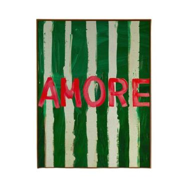 Imagem de Pôster De Arte De Parede Moderna Em Lona Listrada Verde Com Tema De Vi