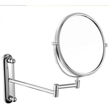 Imagem de LMJYU Espelho cosmético montado na parede, espelho de maquiagem de beleza espelho de banheiro extensível ampliação dois lados, dourado_15 cm