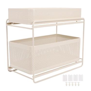 Imagem de TOPINCN Organizador de Rack Deslizante, Organizador de Gabinete Removível de 2 Camadas, Prateleira Deslizante de Aço Com Corrediças de Extensão Completa para Armários de Cozinha,