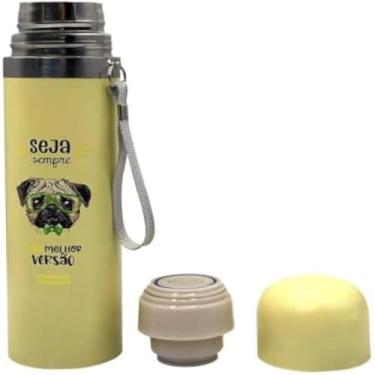 Imagem de Garrafa Color Estampa Pet Inox 480ml - Amarelo