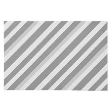 Imagem de Wassud Tapete de porta listrado cinza 61 x 89 cm, tapete lavável antiderrapante com suporte de borracha, tapete macio e macio para sala de estar, quarto, entrada, entrada