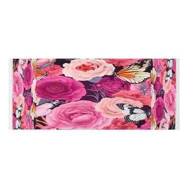 Imagem de Wassud Capas de lavadora e secadora de borboletas rosadas, protetor de lavadora com sacos de armazenamento, capa de geladeira à prova de poeira com bolsos para lavanderia doméstica, cozinha, 120 x 55