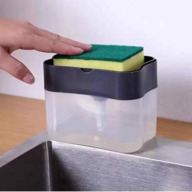 Imagem de Dispensador de sabão para pia de cozinha, dispensador de sabão para louça, suporte de detergente para utensílios de limpeza de cozinha