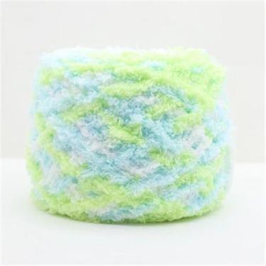 Imagem de 1 novelo macio e fofo para segmento de tricô, fio de poliéster tingido de 8 a 11,5 mm, fios coloridos de tricô à mão para crochê, xale, suéter, cachecol, tecido, bordado, crochê, cerca de 100 g/novelo