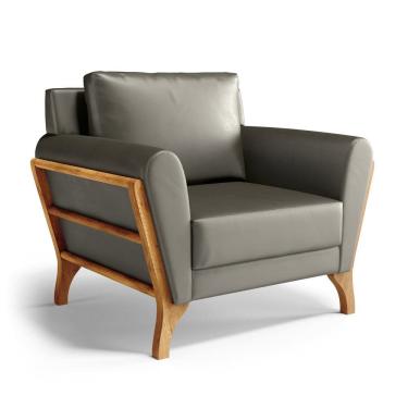 Imagem de Poltrona Sabrina De Madeira Maciça Com Almofada