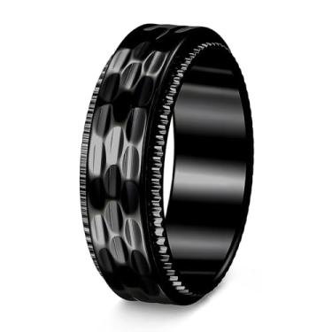 Imagem de Udolfly Anéis de ansiedade para homens e mulheres, anéis de alívio de estresse para adultos, anéis de aço de titânio, 13, Metal, Sem pedra preciosa