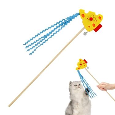 Imagem de Brinquedo Varinha para Gatos | Jogo de Exercício Colorido em Forma de Biscoito de Queijo,Varinha Interativa Para Gatos,Para Jovens E Adultos De Porte Pequeno Medio E Grande Exercicio Em Casa E A