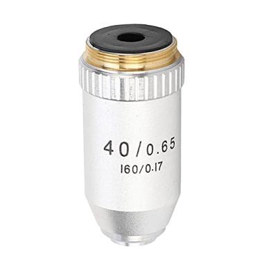 Imagem de aqxreight 40X Objetivo Acromático RMS Tamanho Latão Aço Inoxidável Auto Rebote Microscópio Objetivo Substituição da Interface de Rosca de Tamanho Internacional Biológico Disponível Compatível