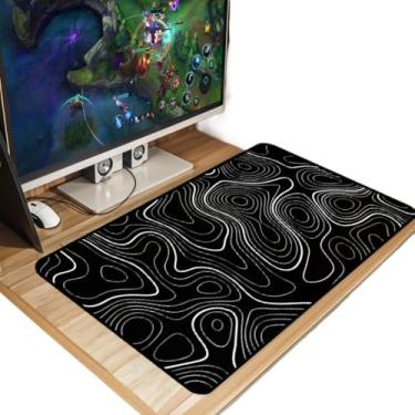 Imagem de Mouse Pad Gamer Abstrato Extra Grande Antiderrapante com Borda Costurada 70x35 80x35 90x40 90x50 cm(70x35)