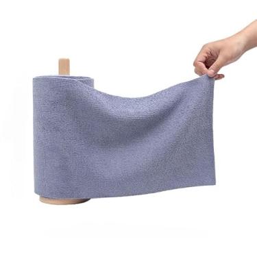 Imagem de Rolo de pano de limpeza de microfibra, lenços de limpeza reutilizáveis removíveis, rolo de toalha de cozinha super absorvente, adequado para carros, cozinhas e utensílios de mesa (20 folhas por rolo