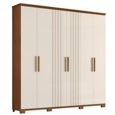 Imagem de Guarda Roupa Casal 6 Portas 214 Cm Avila Nature Off White Henn Nature Off White