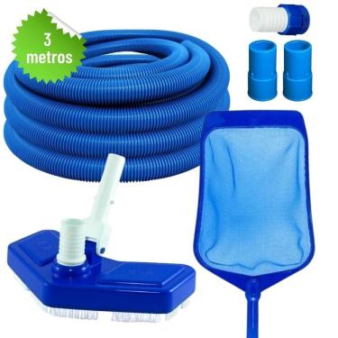 Imagem de Kit Completo Manutenção E Limpeza Para Piscinas De Fibra, Vinil E Alvenaria Uso Universal