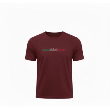 Imagem de Camiseta Vermelha Casual Masculina Estampa Italia Homens - Betinis, Ve