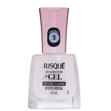 Imagem de Esmalte Risqué Diamond Gel Top Coat Fixador Efeito Cristal 9,5ml
