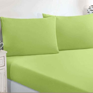 Imagem de Jogo De Cama Malha Lençol 100% Algodão Gran Moratta 3 Peças Queen - Verde Pistache