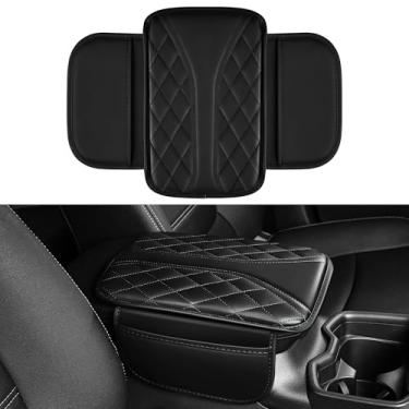 Imagem de RAWAKORW Capa de console central adequada para Chevrolet/Chevy Malibu capa de apoio de braço impermeável com couro macio (preto)