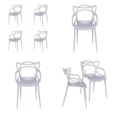 Imagem de Kit com 8 Cadeiras para Sala de Jantar Allegra Solna Branca Branco