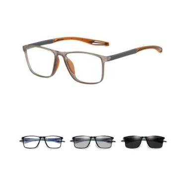 Imagem de Óculos De Sol Unissex Luxuosos Fotochromic Anti Luz Azul TR90 Ultra Le