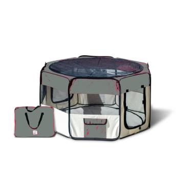 Imagem de Cercado Para Cães E Gatos -Cinza E Bege - 58X98X152 Cm