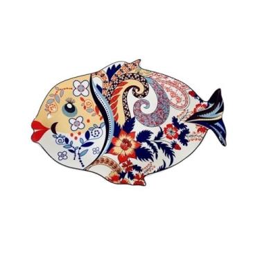 Imagem de Prato de peixe de cerâmica multifuncional de grande capacidade peixe a vapor doméstico minimalista criativo prato de sushi prato de jantar de frutos do mar prato de jantar de comida ocidental adequado