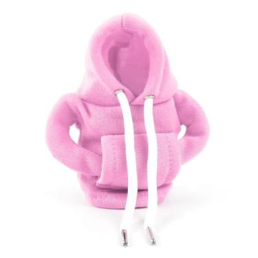 Imagem de Capa de capuz universal com botão de mudança de carro bonito decoração de interiores automotivo mini acessório com capuz (rosa)