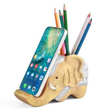 Imagem de Porta-lápis com suporte para telefone MOKANI Elephant Resin